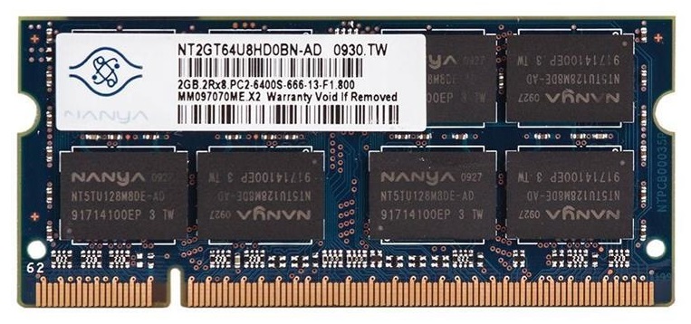حافظه رم لپ تاپ - RAM نانیا-Nanya 2GB - PC2-6400s DDR2 800MHz Laptop Memory